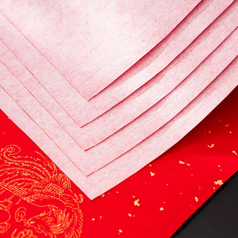 加厚万年红对联纸七言手写春联纸 23*115cm( 30副装+30张斗方)高清大图