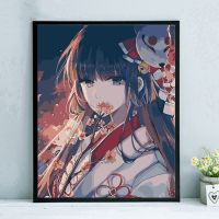 diy数字油画手绘填色卡通人物唯美少女客厅装饰油彩画