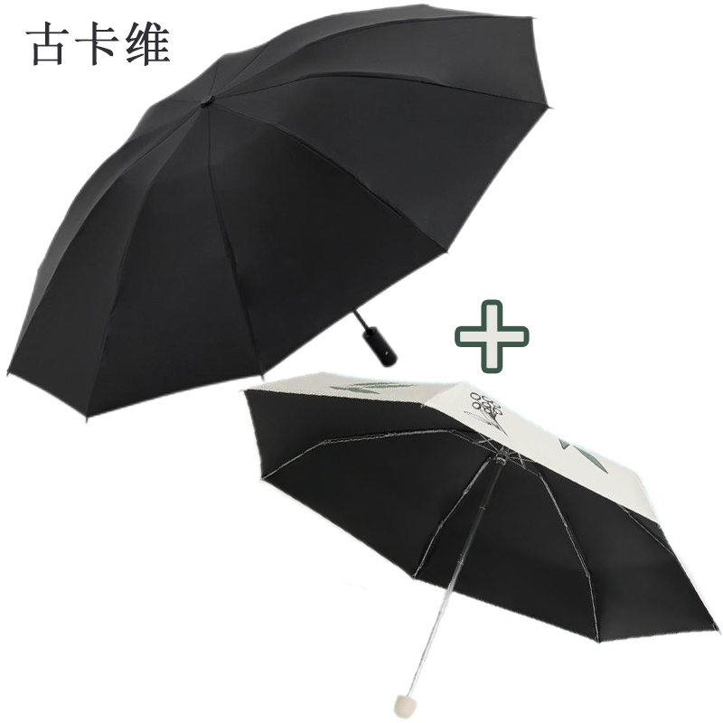 古卡维黑胶男女晴雨伞套装GTT001高清大图