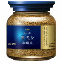日本进口AGF 奢侈咖啡店 速溶冻干黑咖啡80g(特别调配瓶蓝瓶) 40杯份蓝罐 无蔗糖香浓苦咖啡粉