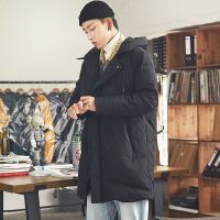 【1折价132.9元】唐狮冬季新款羽绒服中长款男韩版连帽加厚外套潮