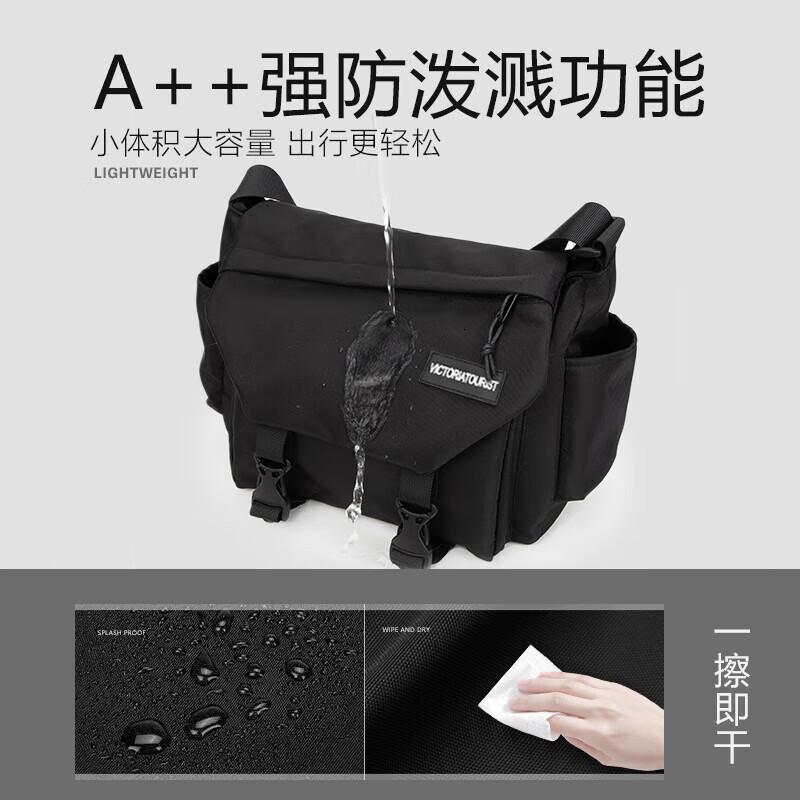 维多利亚旅行者潮流运动休闲单肩包斜挎包单肩差包5066黑_高清大图