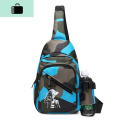 儿童斜挎小包包斜背包潮男童韩版帅气胸包小学生单肩旅行腰包休闲NEWLAKE 9014升级版迷彩蓝色（海贼王）