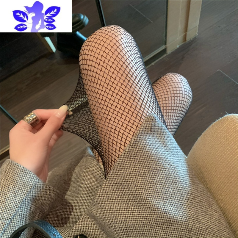 Ideamini网红潮袜破洞渔网袜脚尖加密网眼连裤袜性感打底丝袜女2022新款潮