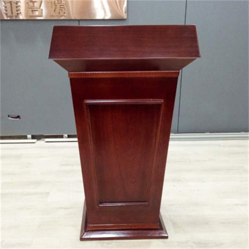 易企采 贴木皮演讲台500*600*1100mm 迎宾台接待台发言培训台泊车教师讲台婚庆主持台