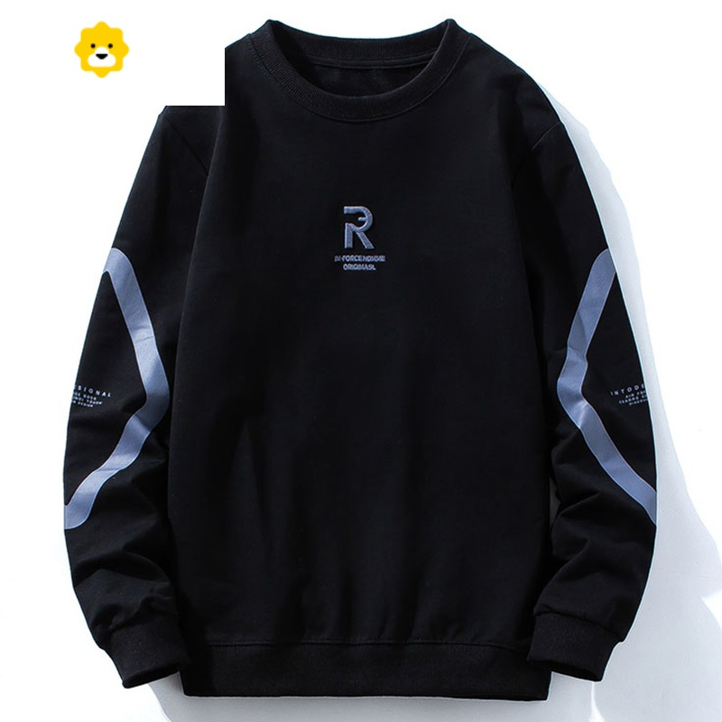 fishbasket青少年无帽卫衣男春秋款圆领上衣秋季2023新款长袖t恤