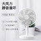 企购优品桌面小风扇USB可充电迷你手持便携式办公室学生宿舍静音小风扇落地扇 皓月白[三挡调节+静音大风力]