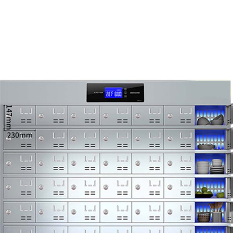 风雷动不锈钢员工食堂消毒碗柜餐厅紫外线高温餐盘餐具柜多格饭盒储物柜70门碗柜 紫外线消毒+高温热风循环高清大图