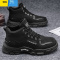 聚范高帮男鞋2024夏季新款工装风户外登山劳保工地上班防滑耐磨马丁靴