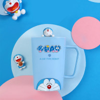 哆啦a梦少女心陶瓷带盖勺可爱卡通家用马克杯杯子水杯咖啡杯