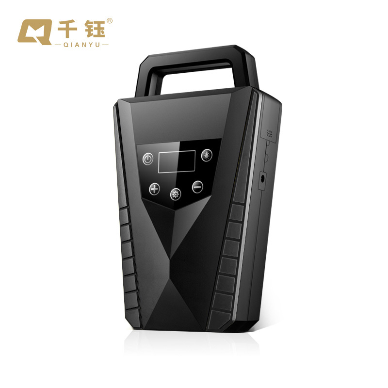千钰车载充气泵小轿车便携式汽车电动轮胎多功能12v加气泵车用打气筒 数显预设胎压款[充满自动停+快速充气]