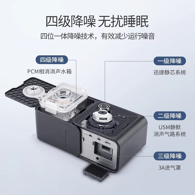 双水平正压呼吸机/YH-720ST/(黑银)/高清大图