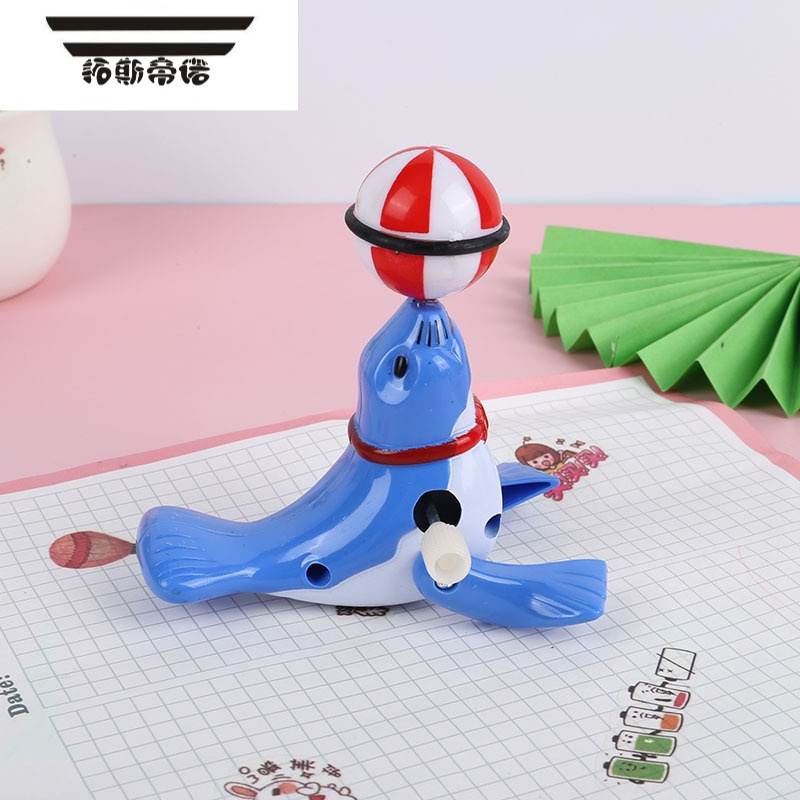 拓斯帝诺杂技旋转海豚顶球上弦海狮玩具男儿童上链发条玩具幼儿园奖品