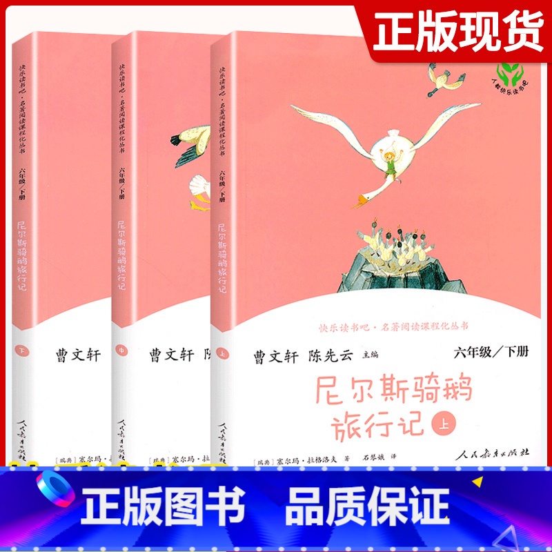 [6下]尼尔斯骑鹅旅行记(上中下)3本 [正版]快乐读书吧六年级上册下册全套爱的教育小英雄雨来童年鲁滨逊漂流记爱丽丝漫游