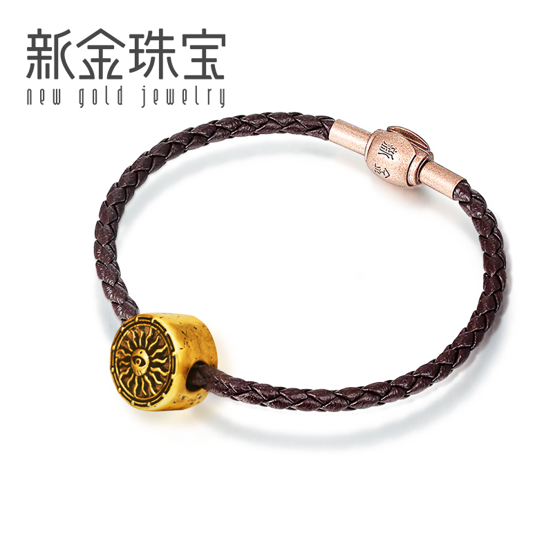 新金珠宝 电黑智慧之眼 3D硬金999足金路路通新款黄金手链1042