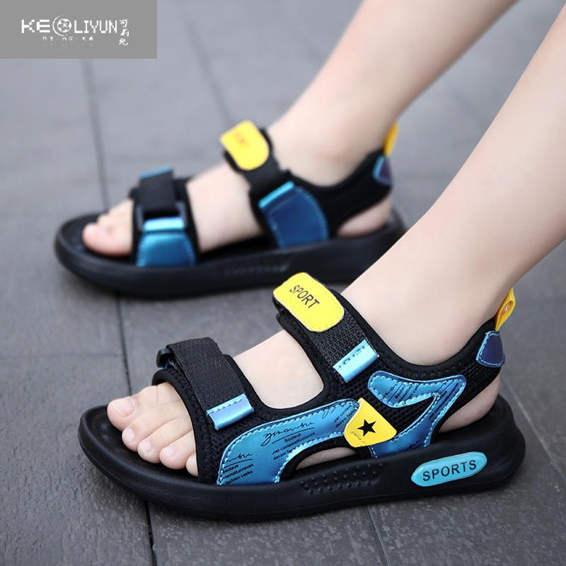 可莉允夏季儿童凉鞋男童鞋2022新款轻便软底小男孩露趾防滑学生沙滩