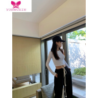YUNWUXIN白色紧身内搭长袖打底衫纯色短款t恤女高腰辣妹露脐上衣T恤