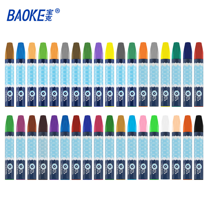 宝克(BAOKE)OP036 绚彩油画棒 绚彩36色 六角笔杆 可水洗 36片/盒 1盒高清大图