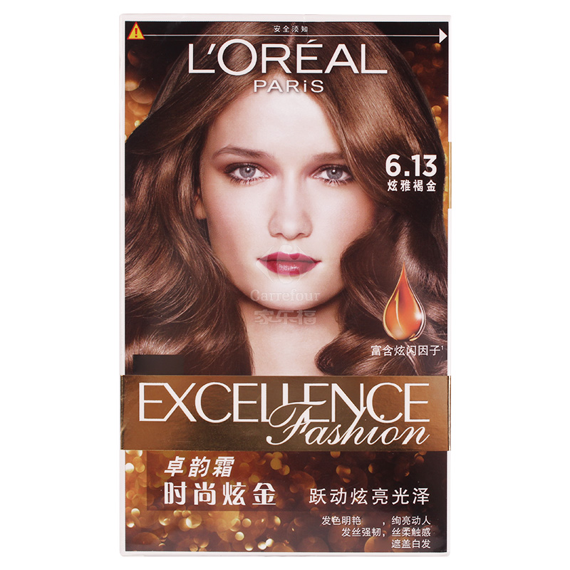 欧莱雅(L’OREAL) 卓韵霜时尚炫金染发霜8.34号 炫耀亮金 172ml