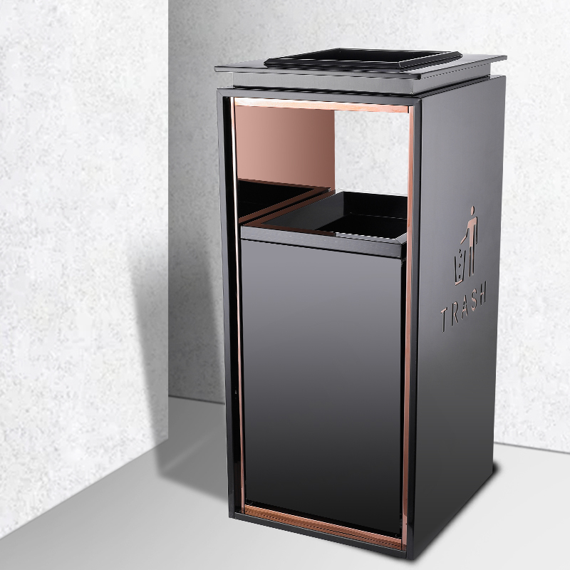 逐鹿中原酒店大堂垃圾桶宾馆大厅电梯口立式xc783不锈钢果皮箱