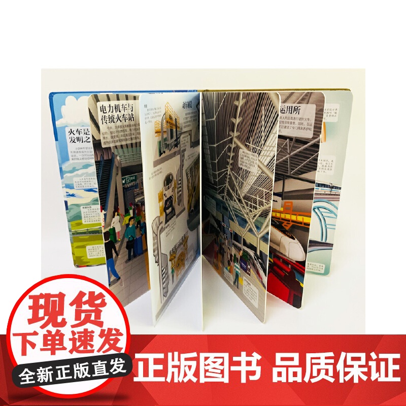 揭秘火车: 和谐号、复兴号、青藏铁路,中国力量驰骋华夏大地!孩子超爱看的火车高铁百科知识翻翻书!高清大图