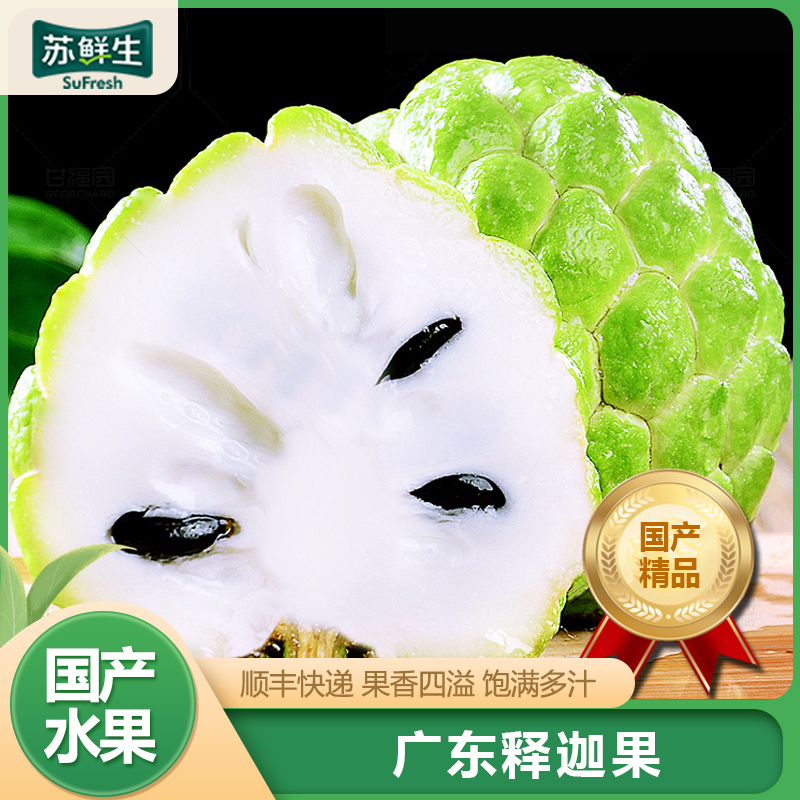 [苏鲜生]顺丰快递 广东释迦果 3斤 单果300g以上 精选释迦果 牛奶释迦番荔枝 佛头果 新鲜热带水果 顺丰
