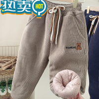 绿彩虹光一条过冬三层大棉裤加绒四层夹棉儿童棉裤男童休闲裤女童运动保暖