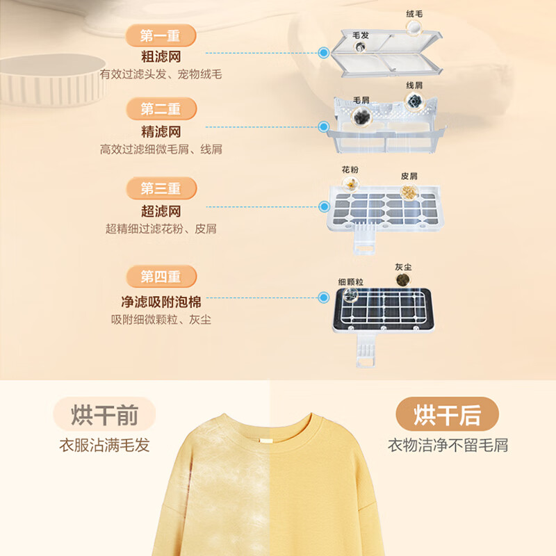 海尔(Haier) X11系列 双擎科技 热泵式干衣机 四重过滤 HGS100-556高清大图