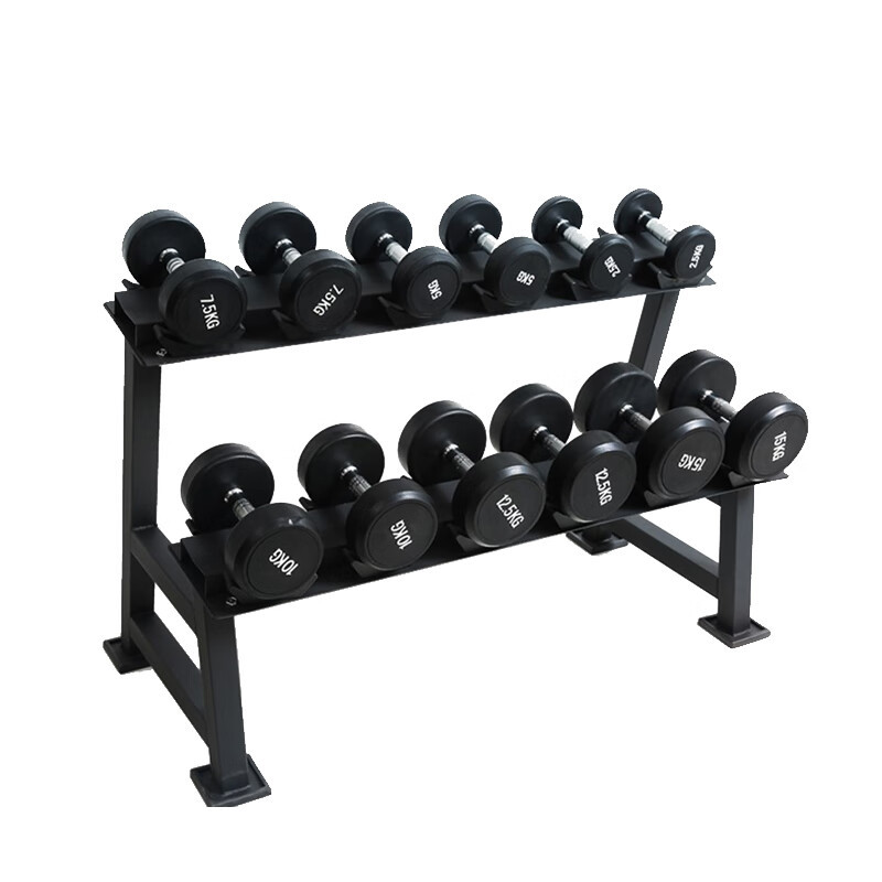 舒华包胶哑铃健身房健身器材运动健身器械哑铃R390-12.5KG 单位:对高清大图
