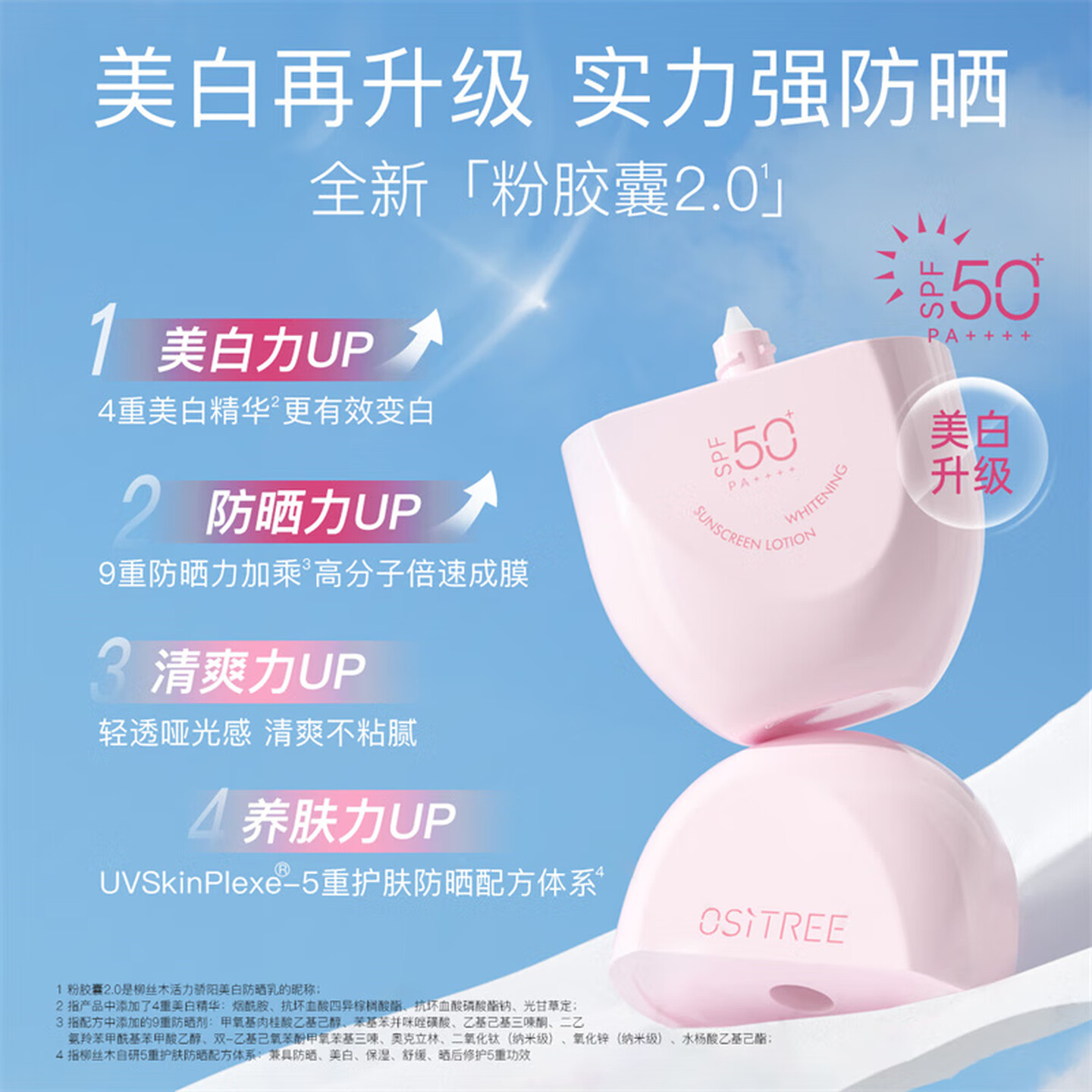 柳丝木 活力骄阳美白防晒乳 45g高清大图