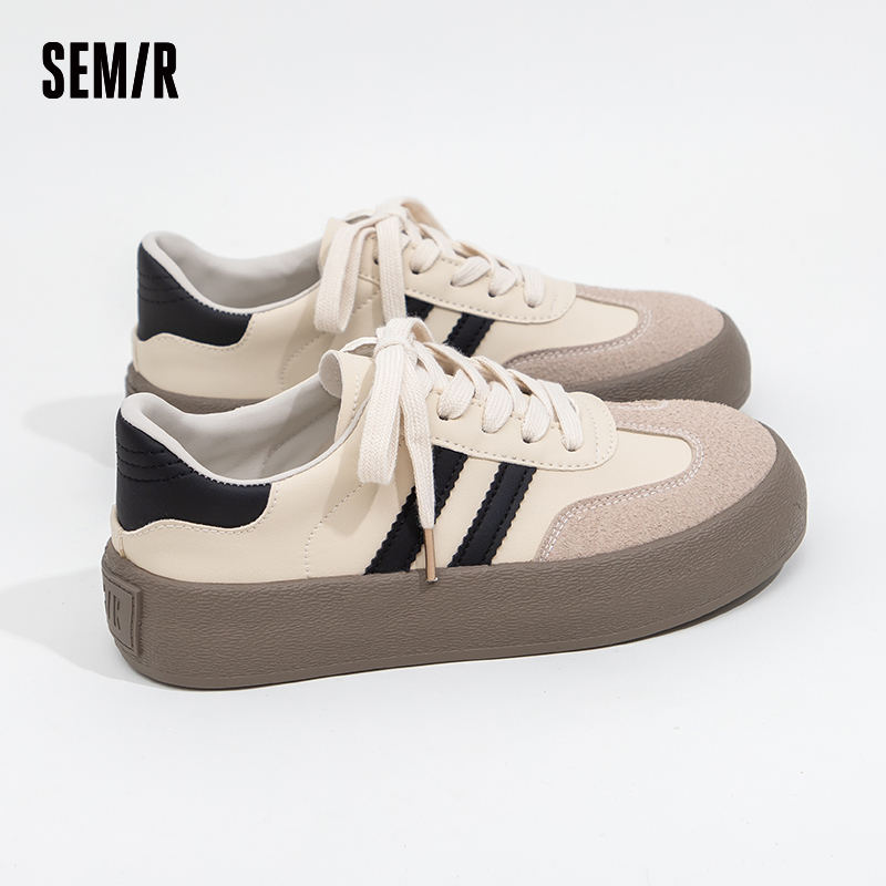 semir女鞋复古德训鞋子女2023秋季新款百搭休闲板鞋潮流小白鞋