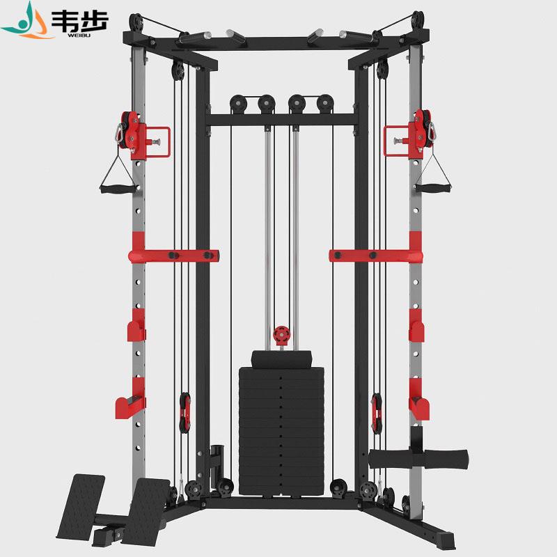 韦步小飞鸟龙门架综合训练器家用室内家庭多功能健身器材卧推深蹲架豪华款+1.8米杠铃杆+60KG杠铃片高清大图
