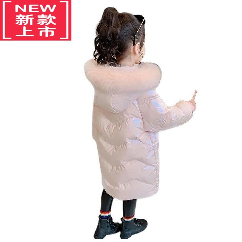 可莉允2022冬季新款加厚保暖女童装羽绒棉服亮面免洗中长款棉衣上衣外套图片