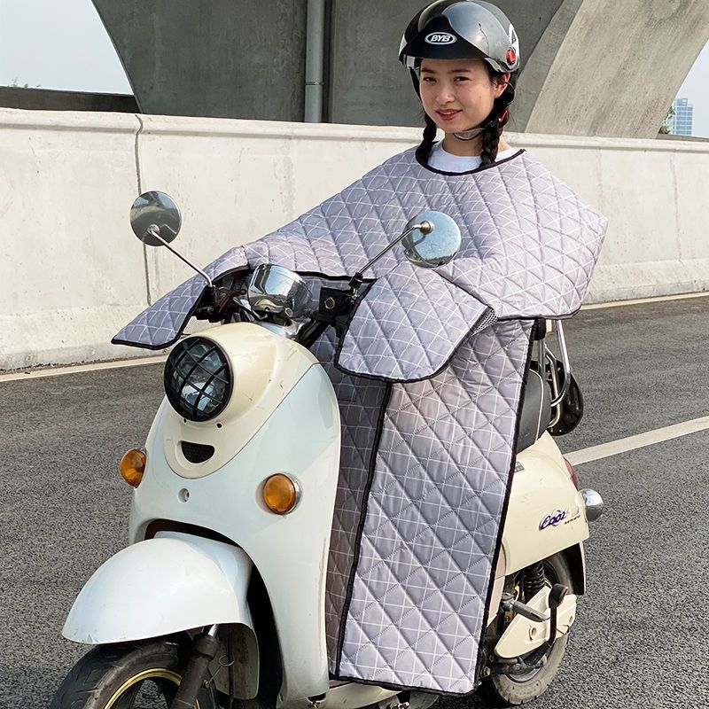 电动摩托车挡风被春夏季电瓶可用防晒罩小型春季薄款夏天加大春秋 灰色