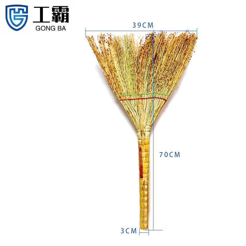 工霸(GONGBA)无穗高粱小笤帚 工厂物业环卫小扫把扫帚清洁工具 长约70cm 普通款 1把高清大图