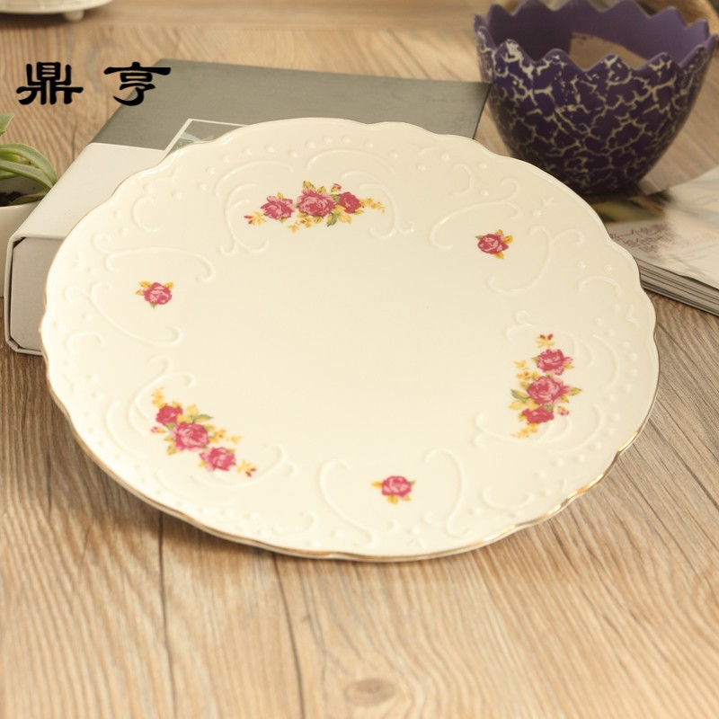 欧式双层水果盘英式茶点点心盘双层蛋糕架陶瓷盘下午茶茶具家>800_800