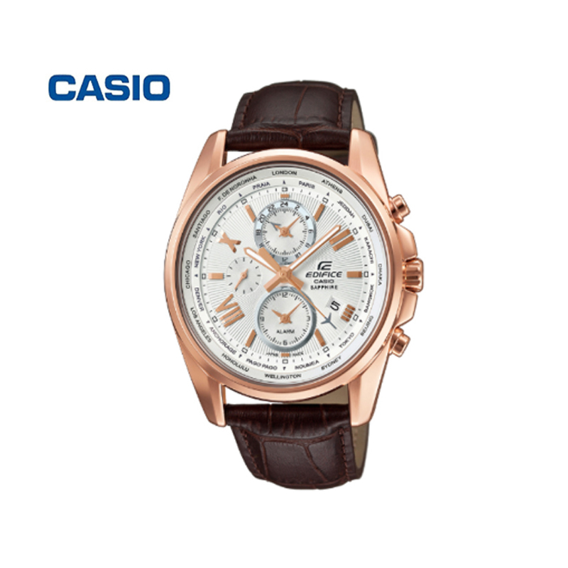 卡西欧(CASIO)手表 EDIFICE系列男士手表 日韩品牌商务休闲防水时尚皮带石英表男 EFB-301JL-7A