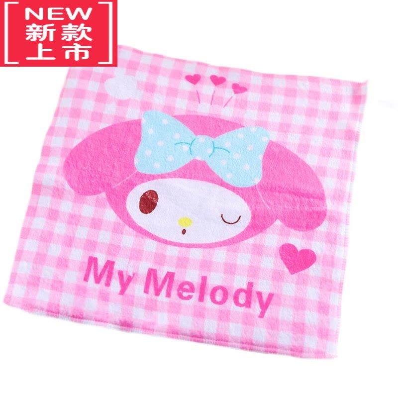 可莉允可爱卡通玉桂狗格子小方巾儿童洗脸巾便携外出擦手小手巾口巾方巾毛巾图片