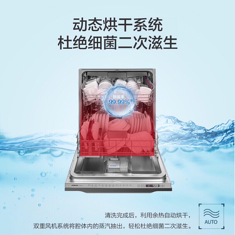 老板(ROBAM)[线下同款]W712家用全自动强力洗智能消毒除菌烘干14套大容量嵌入式洗碗机刷碗机 W712