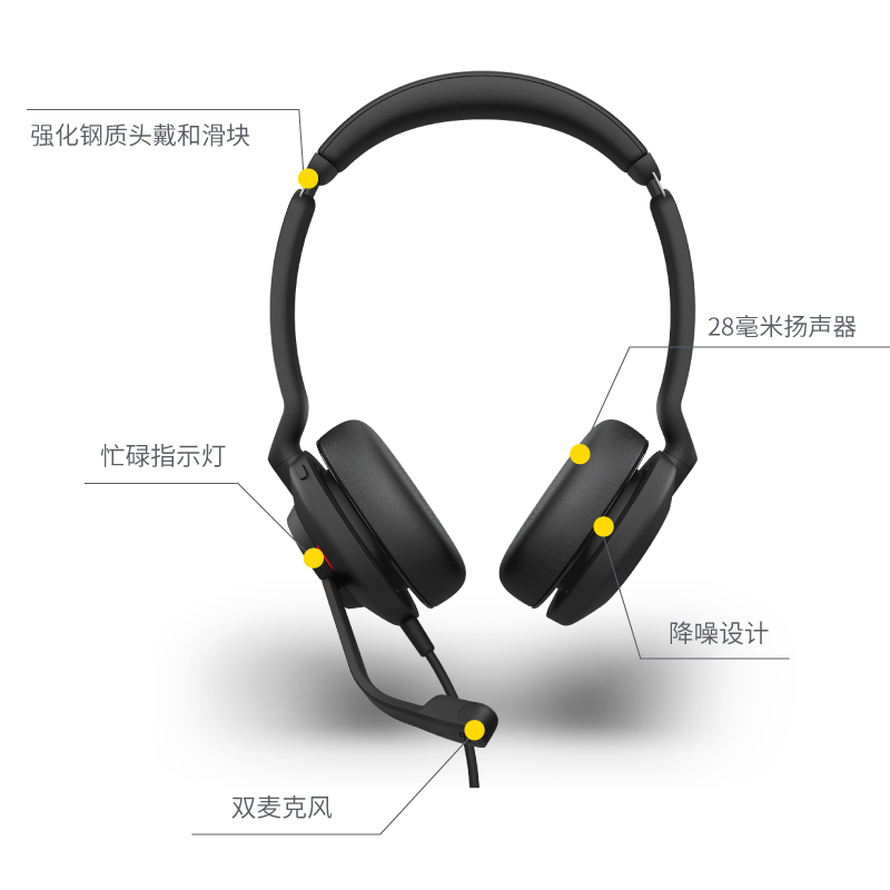 捷波朗 头戴式学生耳麦 Evolve2 30 USB耳机MS Stereo 微软认证（套）