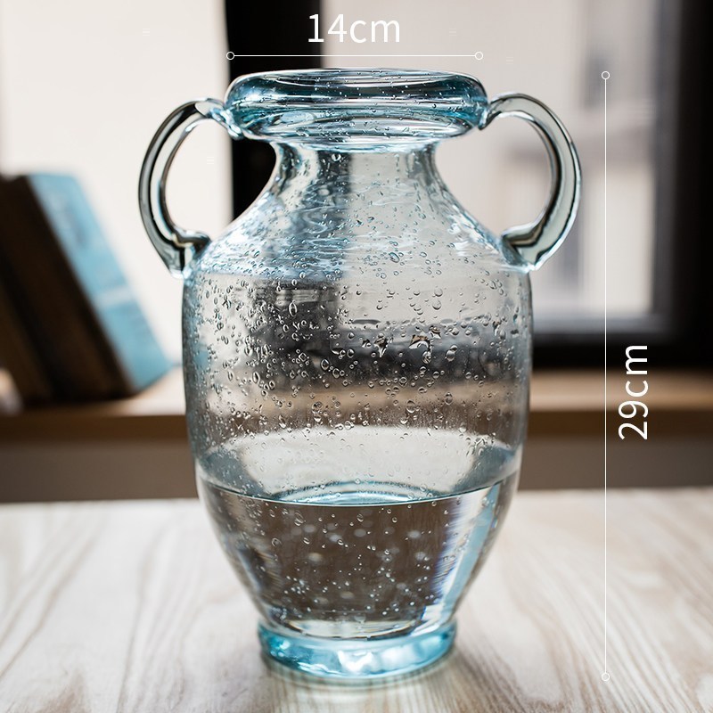 家柏饰(CORATED)经典奖杯玻璃瓶 透明气泡手工艺术花器花瓶花壶北欧古典 经典奖杯瓶(B款)高清大图