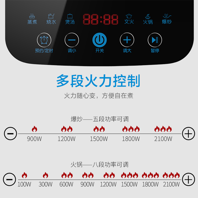 ASD/爱仕达电磁炉AI-F21C105家用电磁灶节能智能送油你控炒锅汤锅