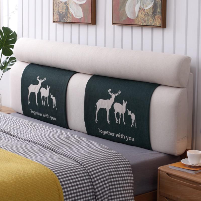 无床头板软包靠垫榻榻米靠枕双人实木床大靠背布艺可拆洗_406_64_760 无床头款90*60*12CM Y5