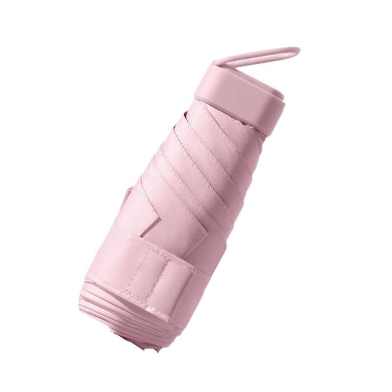 easily 六折晴雨伞防晒防紫外线六折口袋太阳伞 14cm E515664 珊瑚粉高清大图