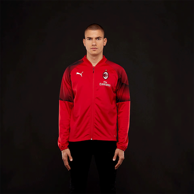 彪马ac米兰1819赛季男士训练外套常规型透气立领运动夹克75486402视频