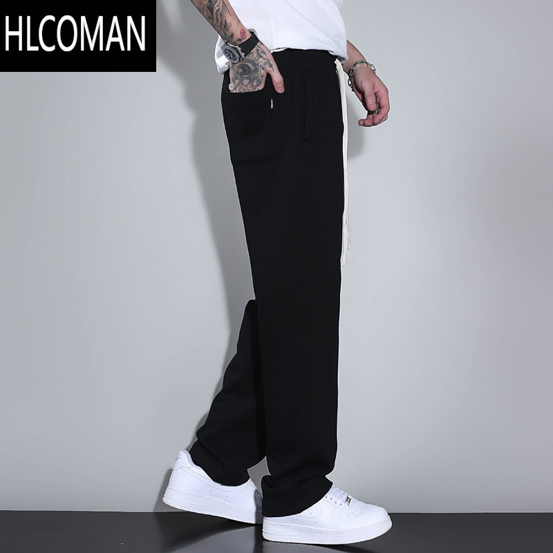 HLCOMAN2024款运动裤男士百搭潮流宽松卫裤男裤美式休闲裤子直筒长裤