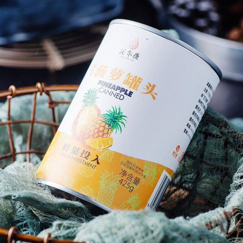 汇尔康 果汁菠萝水果糖水罐头425gx1罐 新鲜水果罐头即食休闲零食特产图片