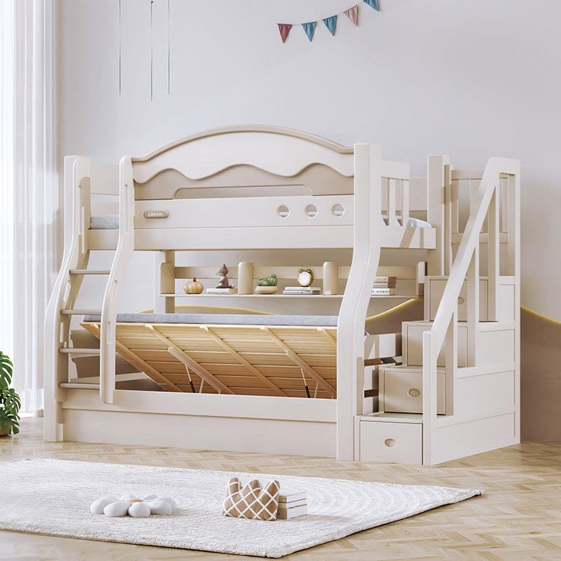 欧梵森 儿童床子母床现代简约樱桃木上下床双层床实木高低床成人床大人床成年床多功能母子床上下铺木床双人床图片