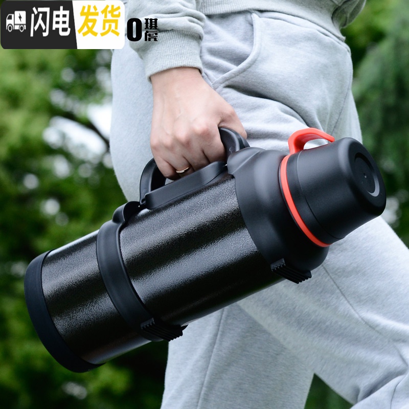 三维工匠大号保温水壶5不锈钢内胆3户外4000超大容量车载3000热水壶4 银色保温杯高清大图