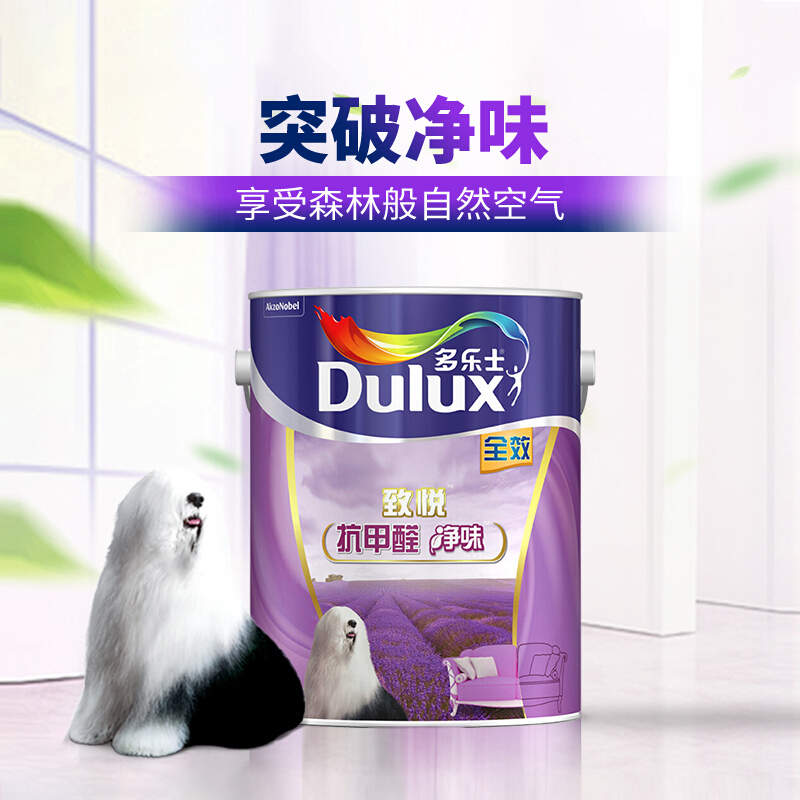 多乐士(Dulux)抗甲醛全效内墙乳胶漆 墙面漆油漆涂料 A743+A748 套装18L哑光白色